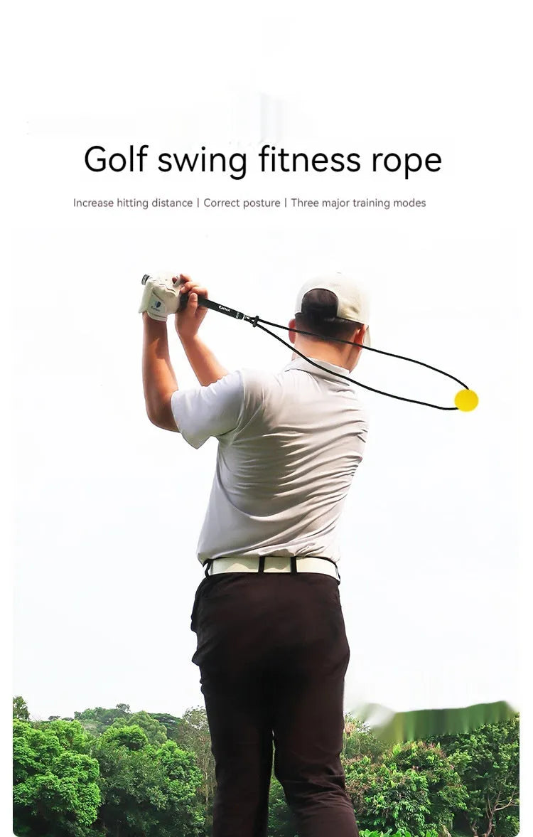 Black silicone elastic string golf swing correction rope trainer accessory