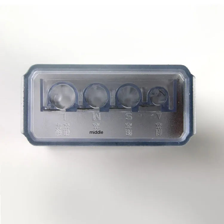 Four hole plastic pencil sharpener with geometric design and integrated screwdriver for art pencils