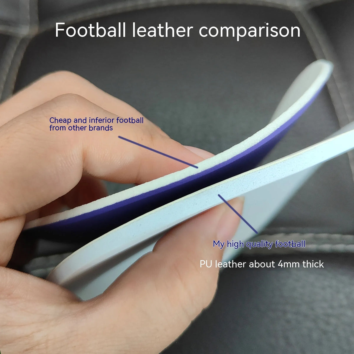Fluorescent green size 5 football with seamless thermal adhesive construction