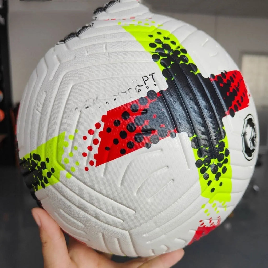 Fluorescent green size 5 football with seamless thermal adhesive construction