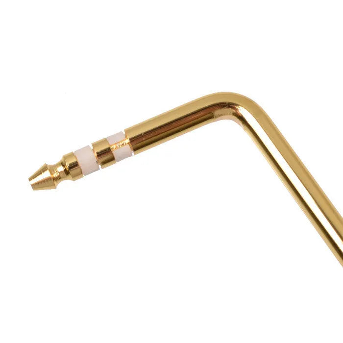 A direct plug-in guitar tremolo bar in chrome finish options: black, blue, gold, and silver.