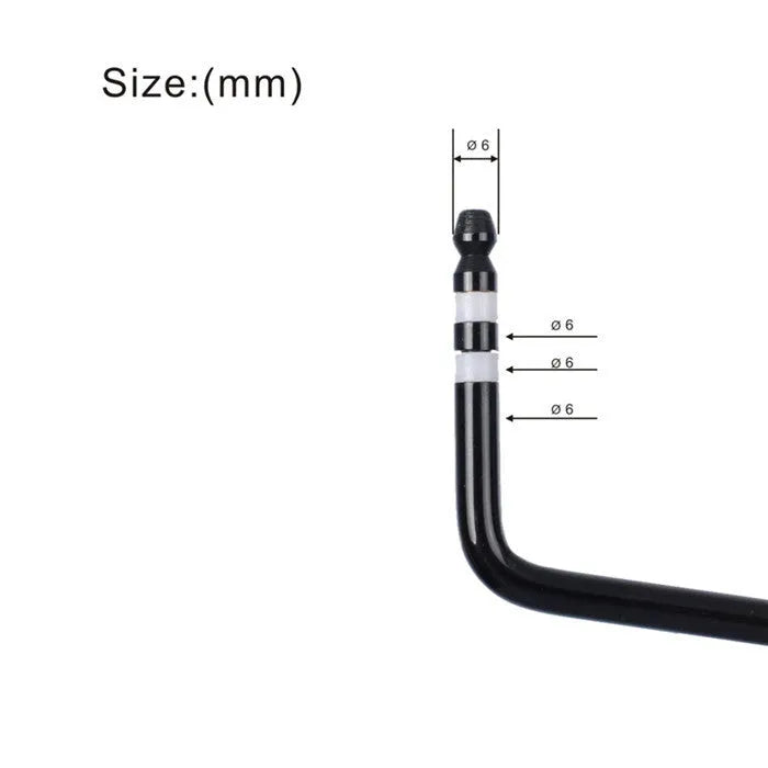 A direct plug-in guitar tremolo bar in chrome finish options: black, blue, gold, and silver.