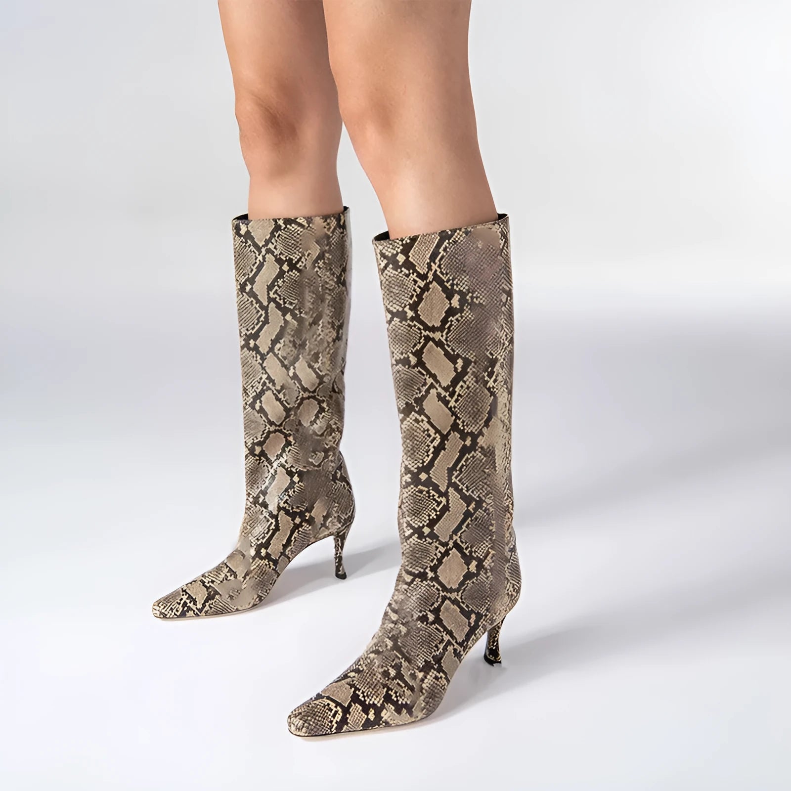 Women's square toe ankle cowboy boots in microfiber, shown in available colours like black, brown stone, and grey.