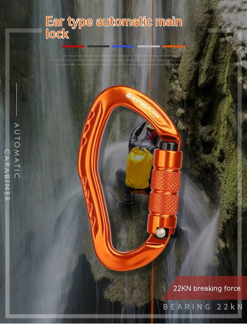 Automatic master lock climbing carabiner for outdoor rock climbing in multiple colours