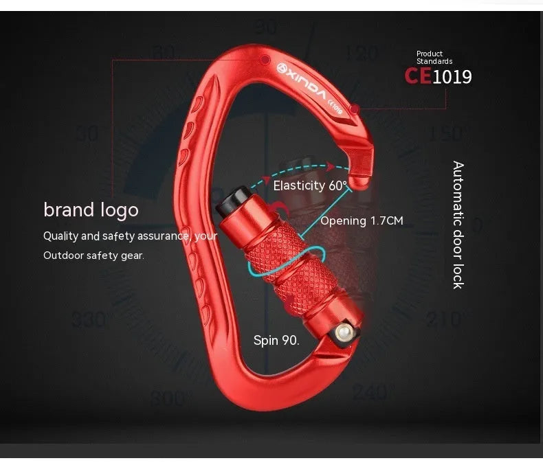 Automatic master lock climbing carabiner for outdoor rock climbing in multiple colours