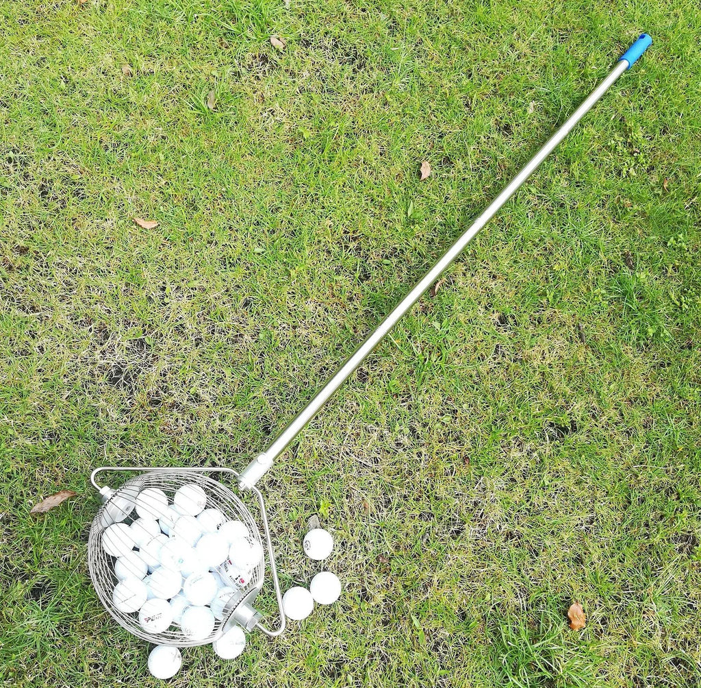 304 stainless steel golf ball picker with 3-prong metallic retrieval mechanism