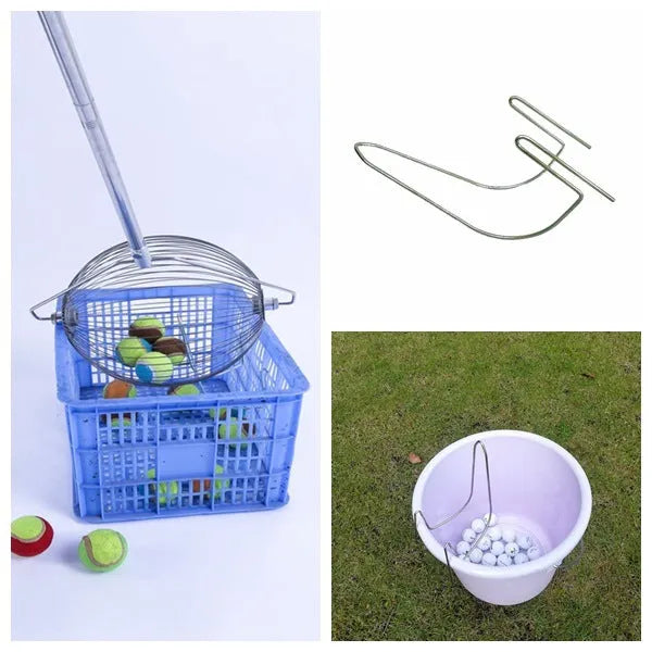 304 stainless steel golf ball picker with 3-prong metallic retrieval mechanism