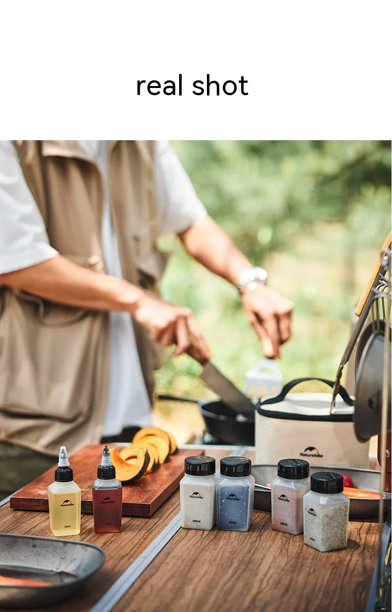 Naturehike portable seasoning bottle six-piece set in modern simplicity design for outdoor food.