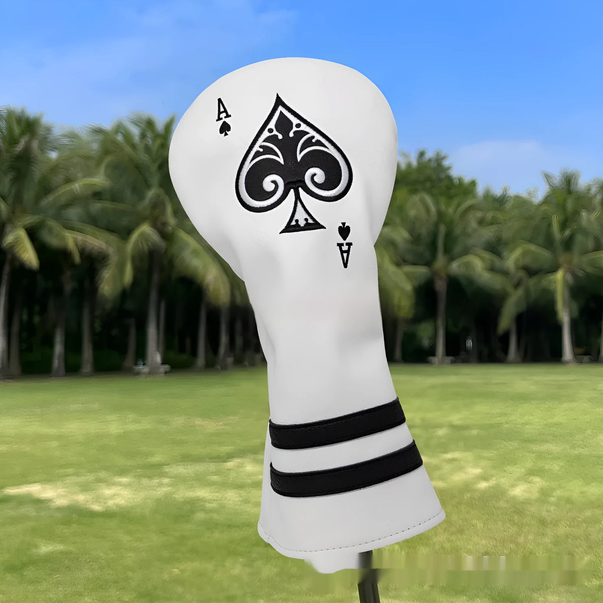 PU golf club head protective sleeve cover for putters in one of three available colours.