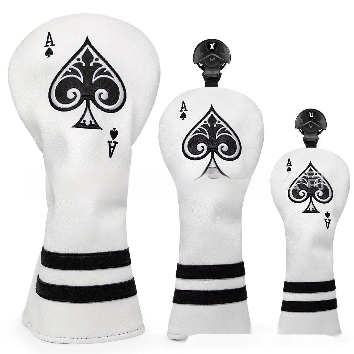 PU golf club head protective sleeve cover for putters in one of three available colours.