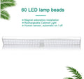 Slim rechargeable LED motion sensor light strip shown in three lengths on a dark background.