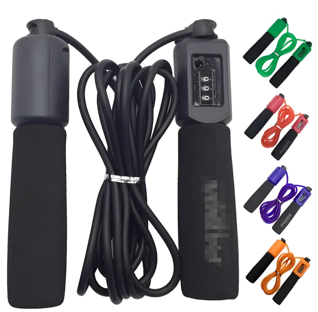 Adjustable 3 metre fitness jump rope with foam handles in multiple colour options