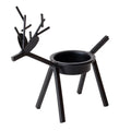 Black iron deer candlestick with elk bracket design for Christmas table decoration