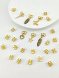 Antique style hair rings with leaves pattern and dirty braid design in gold or silver finish
