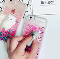 Set of four colourful cat-themed phone cases for iPhone with glitter details