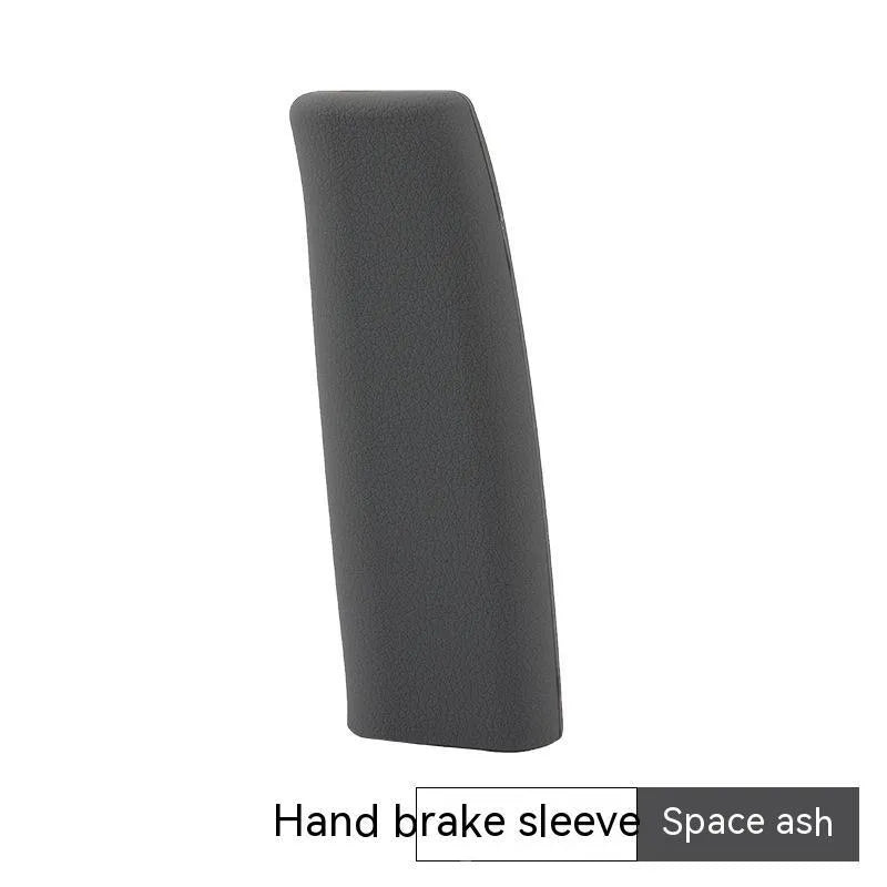 Universal silicone handbrake sleeve for cars in black, grey, beige, red, and blue colours.