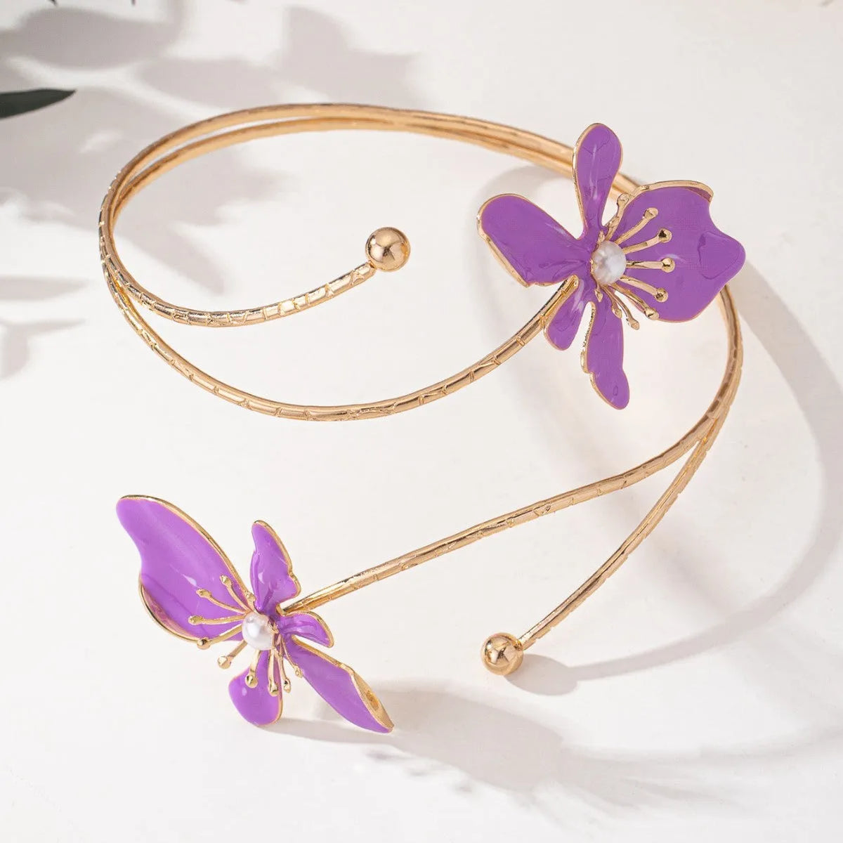 Pink alloy armband jewellery with hollow pattern design lines for fashion wrist accessory