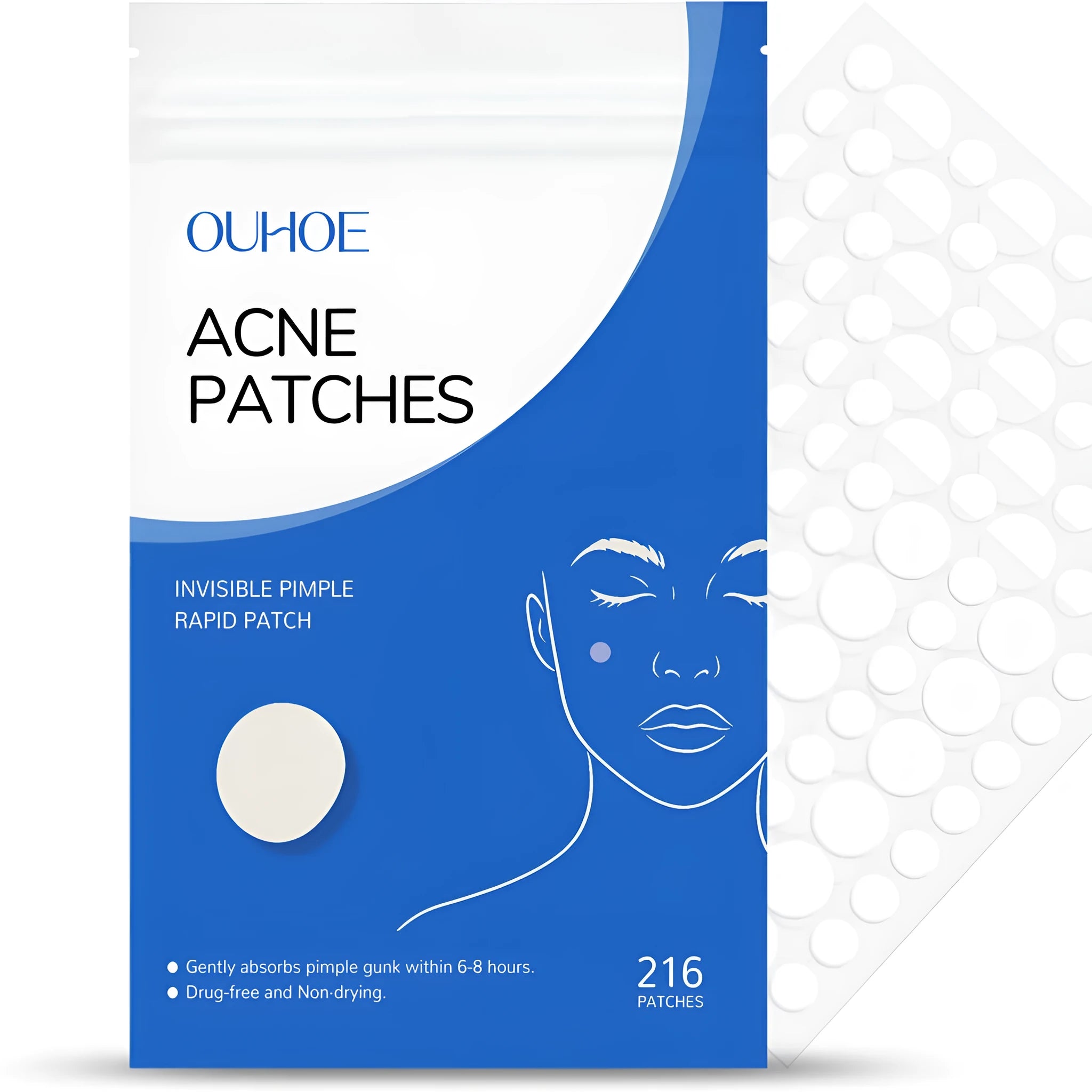 216 hydrocolloid acne patches with tea tree oil and salicylic acid formulation