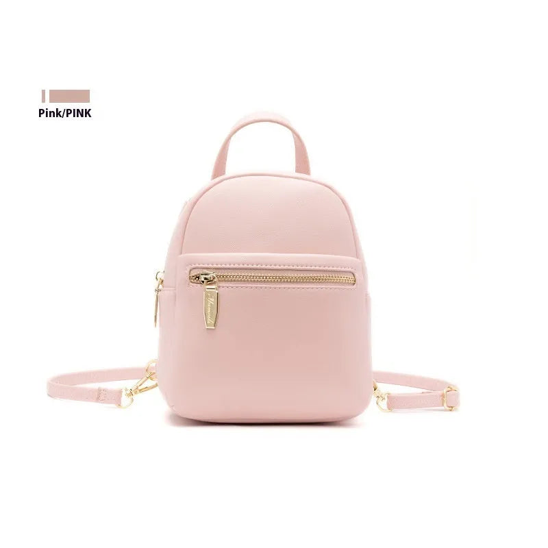 Soft PU mini backpack in street trend style with contrast colour elements and three-dimensional pockets