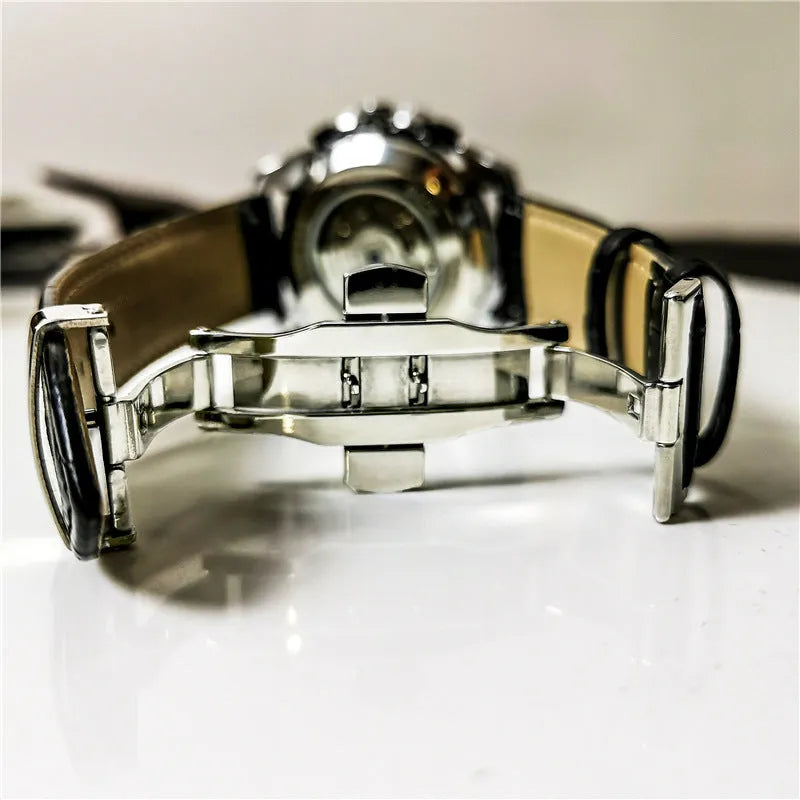 Men's automatic mechanical watch with a multi-functional dial in a choice of eight case and colour combinations.