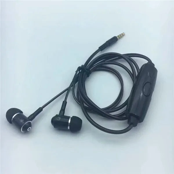 Blue Magic Light LED earphones with illuminated light lines, 3.5mm plug, and remote microphone.