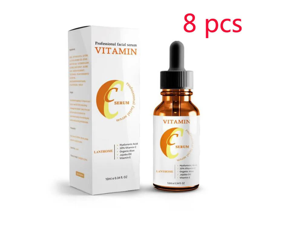 Bottle of vitamin C hyaluronic acid facial serum for skin brightening and moisturising