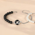 925 sterling silver couple bracelet with snake design and safe buckle closure