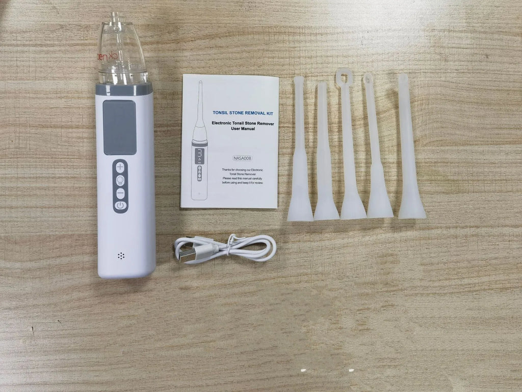Milky white tonsil stone remover oral cleaning tool for dental calculus extraction