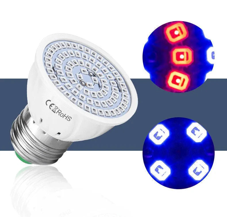 White decorative LED plant growth fill light with 80 beads for indoor potted plants.