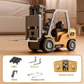 Mini alloy forklift remote control model with cargo hook and pallet accessories