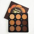 Dark matte makeup palette with nine waterproof colours in repair disk case