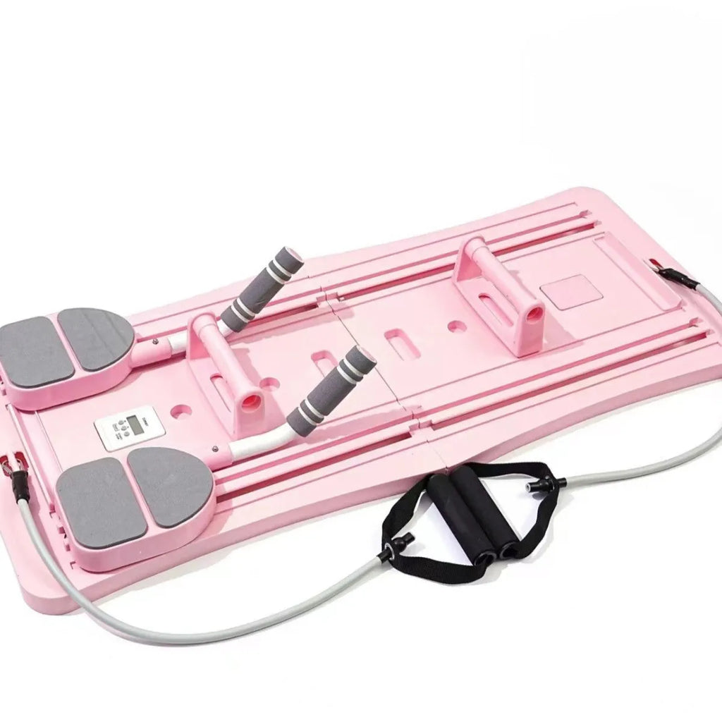 Foldable purple PP plastic belly panel fitness board for core training.