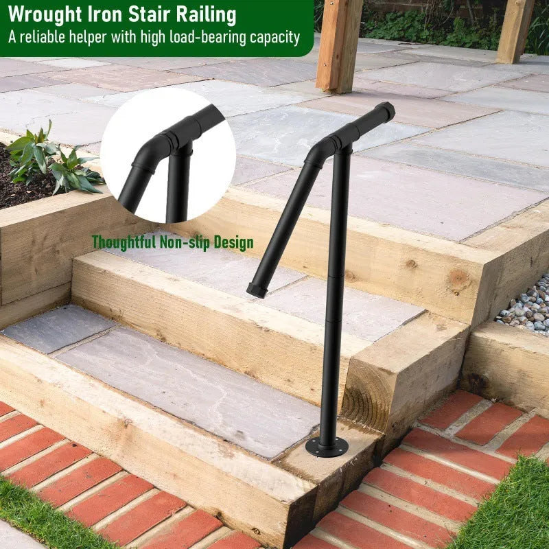 Black metal American household minimalist stairs ladder support