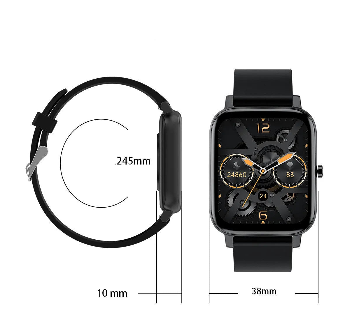H80 fashion sports smart watch with ECG and blood oxygen monitoring on a silicone wrist strap.
