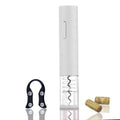 Black automatic electric wine opener kit with foil cutter and transparent body section