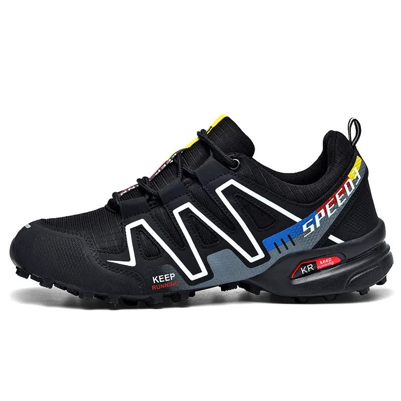 Men's grey orange and black casual shoes with synthetic leather upper and rubber sole