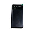 Black ultra-thin power bank with 10000 mAh capacity showing compact portable design
