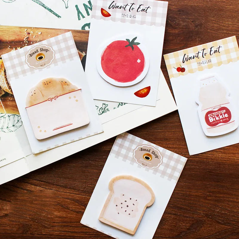 Food Bread Handbook note paper pad with back card in selected colour design