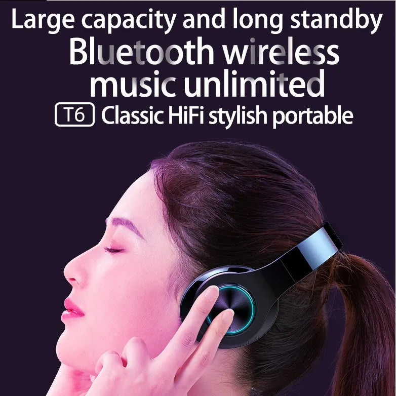 T6 wireless Bluetooth headset version 5.0 with 350mAh battery and 10 metre range