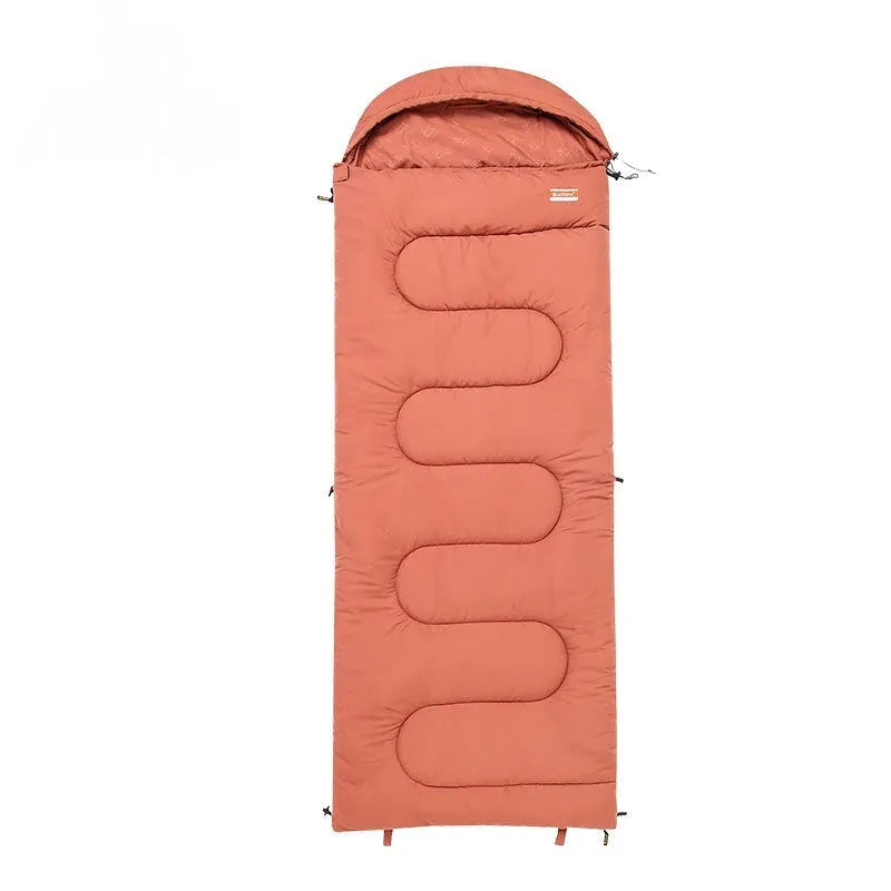 Cotton sleeping bag quilt for outdoor camping in ochre or olive green colour