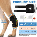 Black polyester dog leg guard for ACL rehabilitation and joint protection with adjustable sizing