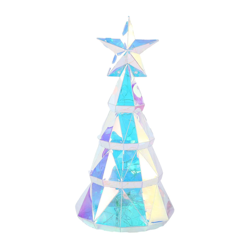 Colourful cartoon Christmas tree light with LED illumination on PET plastic base