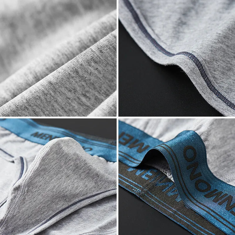 Men's low waist cotton briefs in a black and blue colour combination.