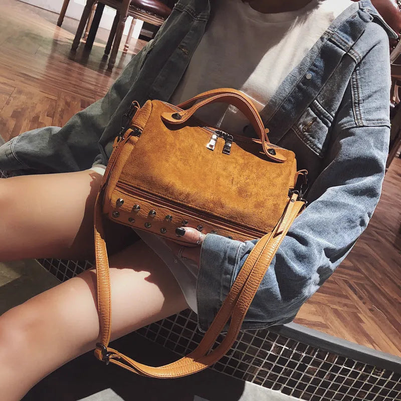 Soft PU leather women's casual tote shoulder bag in black, brown, or grey.