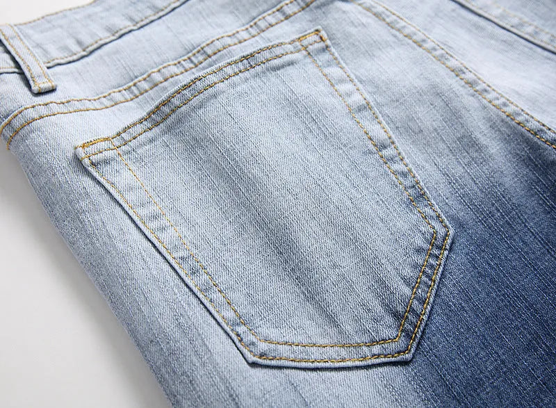 Men's indigo cotton jeans, regular fit, sizes 28 to 42