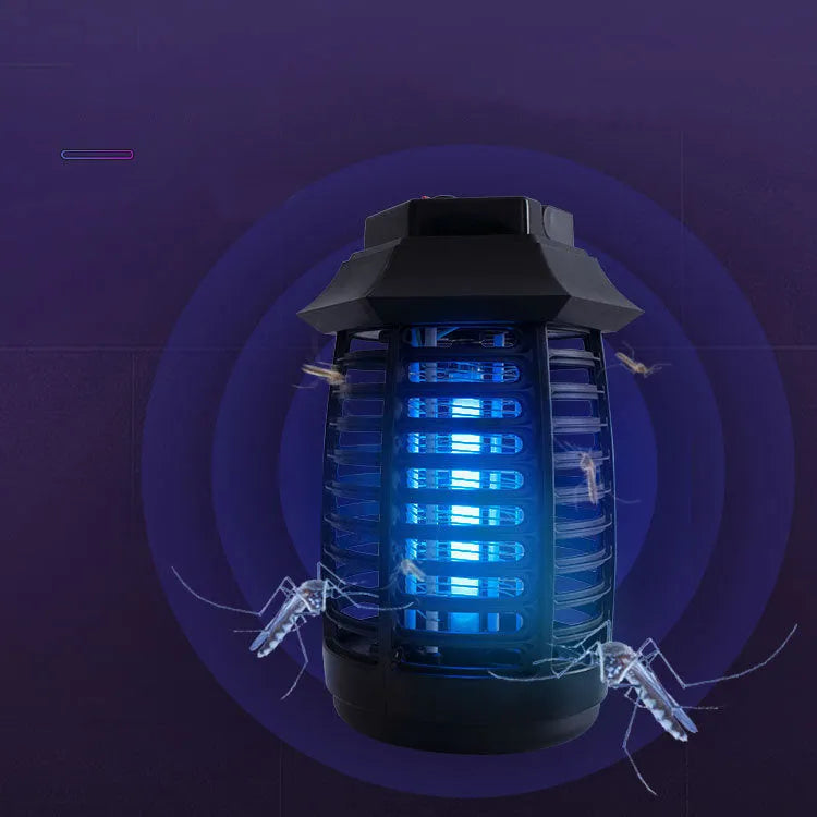 Black aromatherapy mosquito killer lamp with either UV or LED tube for indoor pest control