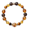 Lucky Jinba natural yellow tower crystal tiger-eye bracelet with geometric design