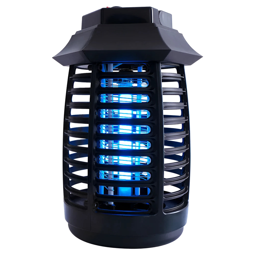Black aromatherapy mosquito killer lamp with either UV or LED tube for indoor pest control