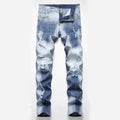 Men's indigo cotton jeans, regular fit, sizes 28 to 42