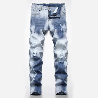 Men's indigo cotton jeans, regular fit, sizes 28 to 42